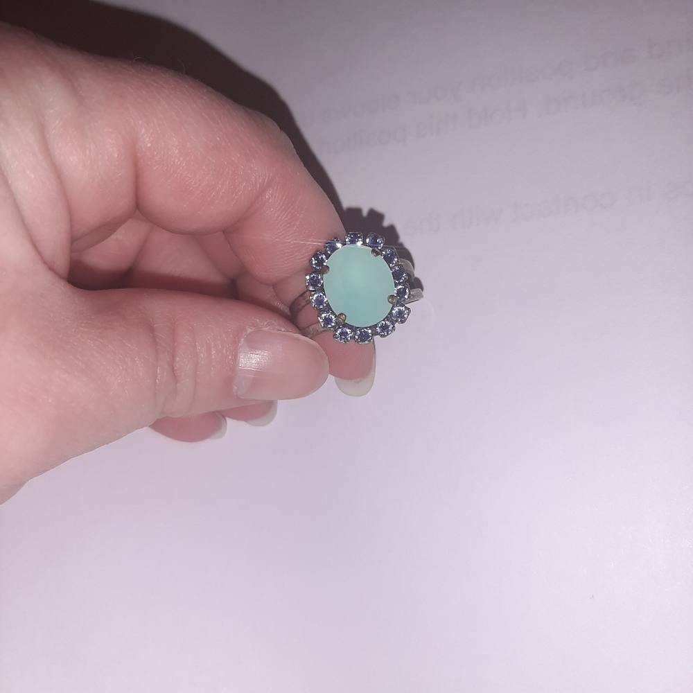 Mariana adjustable ring purple and mint
